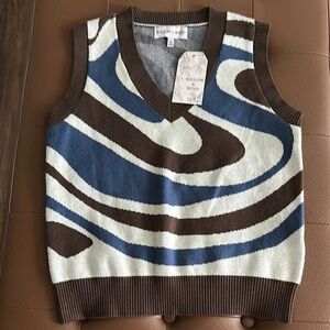 Willow Brown and Blue Knit Vest